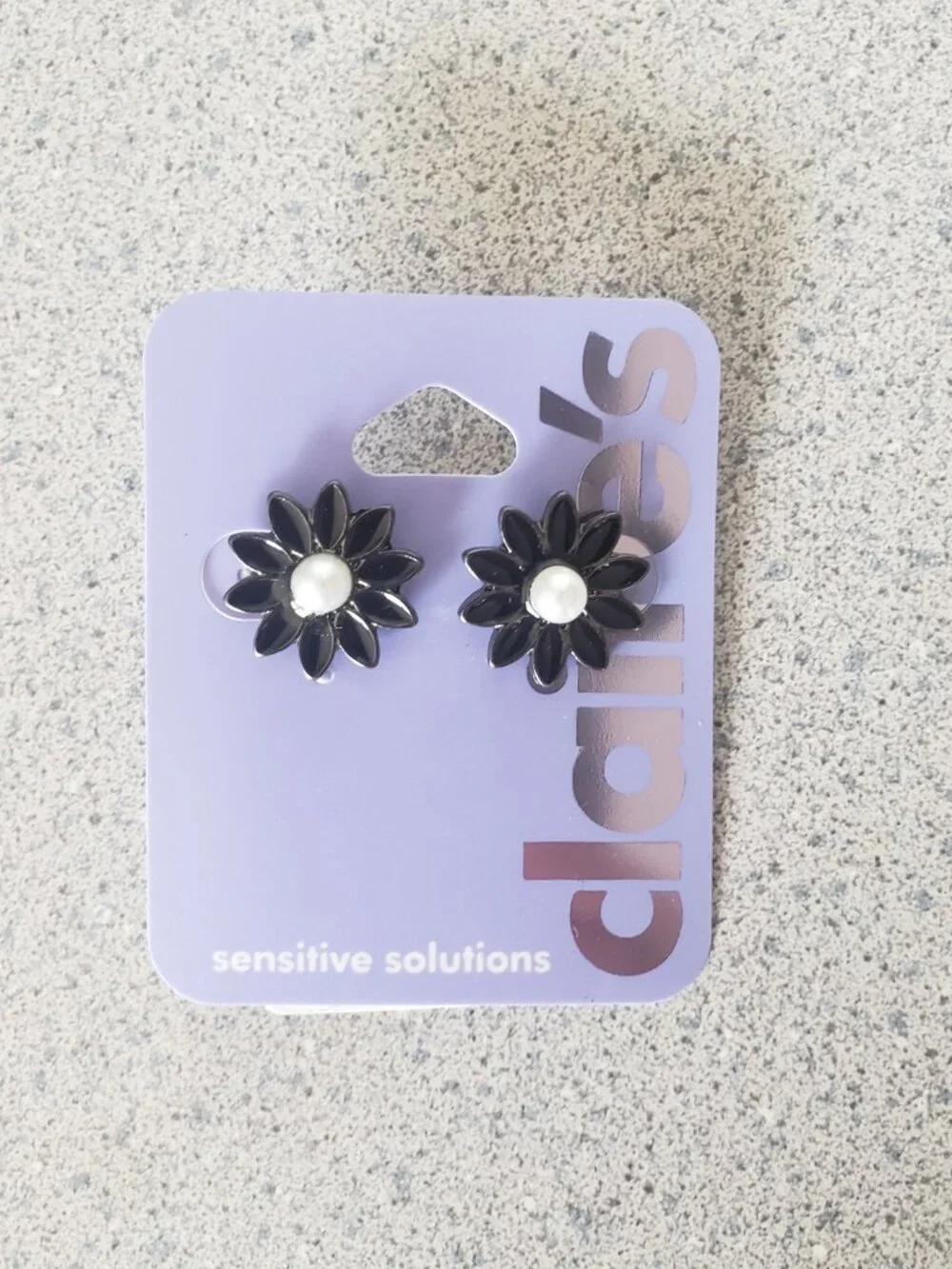 Earrings Black pearl